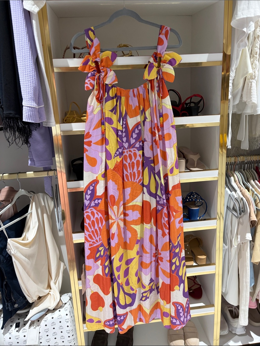 FARM Rio Bold Floral Maxi Dress - Orange, Purple, Yellow, Pink